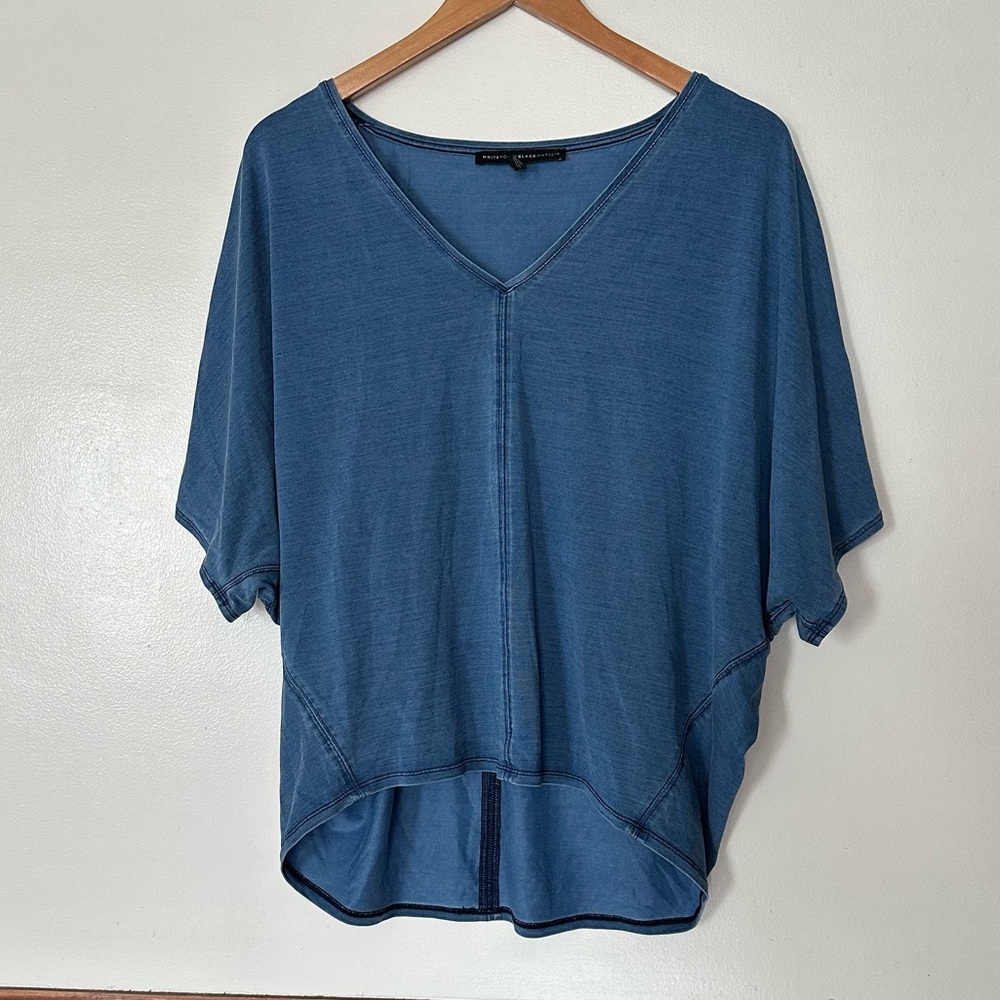 WHBM V-Neck Dolman Sleeve Lyocell Blend Top Size Large Breathable Soft